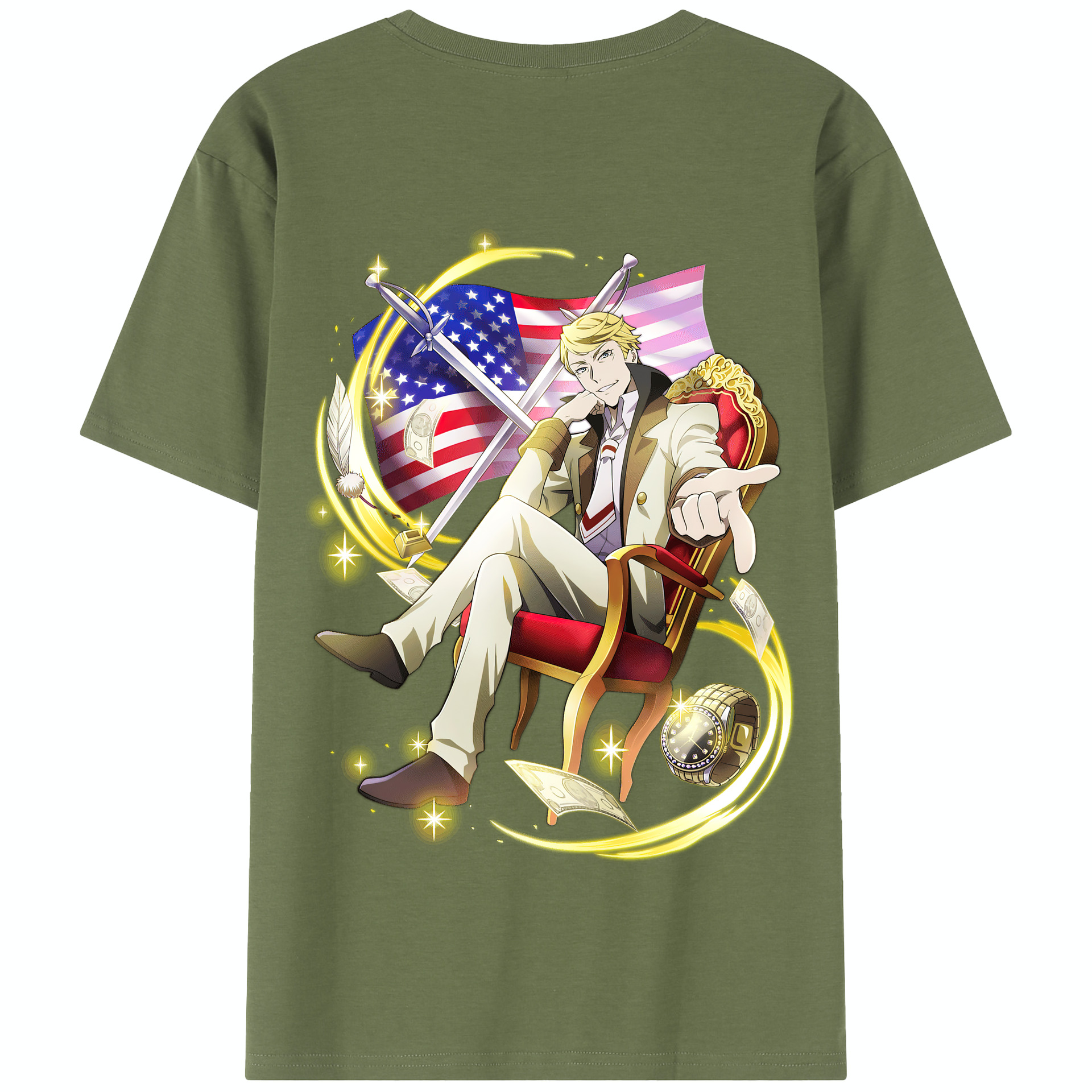（画像用） 文豪ストレイドッグス Bungo Stray Dogs 綿100％半袖Tシャツ（背面プリント）